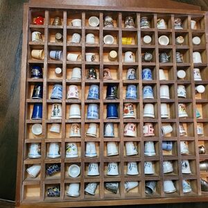 Vintage Collectible Thimbles Display